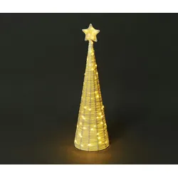 Tarrington House LED Weihnachtsbaum, Rattan, 64 cm, 75 LED, Weiß