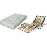 Set bestehend aus: Malie POLAR H3 5-Zonen Tonnentaschenfederkernmatratze in 100 x 200 cm plus elektrisch verstellbarer Motorlattenrost S-leepline T...