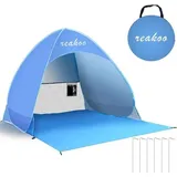 Pop-Up Strandmuschel Groß Tragbar 50+ UV Schutz Strandzelt