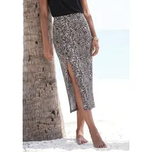 VIVANCE Midirock Damen Animalprint Schwarz/Weiß 46