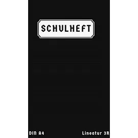 Independently published Lineatur 3R Din A4: 50 Blatt | Schulheft A4 Lineatur 3 Mit Rand | Schreibheft 3 Klasse Din A4 | Deutschheft Klasse 3 | Schwarz
