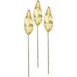 I.GE.A. Kunstpflanze I.GE.A. "Strelitzienblatt", gold (goldfarben), B:12cm H:92cm L:2cm, Obermaterial: 50% Kunststoff, 50% Polyester, Kunstpflanzen, Kunstpflanze, Kunstzweig, 3er Set