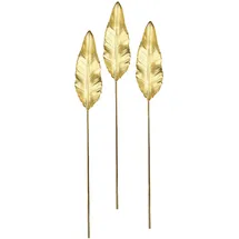 I.GE.A. Kunstpflanze I.GE.A. "Strelitzienblatt", gold (goldfarben), B:12cm H:92cm L:2cm, Obermaterial: 50% Kunststoff, 50% Polyester, Kunstpflanzen, Kunstpflanze, Kunstzweig, 3er Set