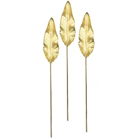 I.GE.A. Kunstpflanze I.GE.A. "Strelitzienblatt", gold (goldfarben), B:12cm H:92cm L:2cm, Obermaterial: 50% Kunststoff, 50% Polyester, Kunstpflanzen, Kunstpflanze, Kunstzweig, 3er Set