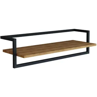 [en.casa] Wandgarderobe Evje 80x30x20cm Holzfarben/Schwarz