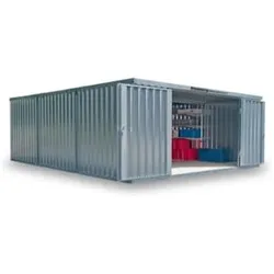 FLADAFI® Materialcontainer- Kombination MC 1560 verzinkt, zerlegt mit Holzfußboden