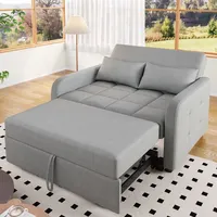 Merax multifunktionales Klappsofa Bett – Verstellbare Rückenlehne, Schlafsofa 180x127 cm, Platzsparendes 2-in-1 Sofa mit Kissen,Grau - Grau