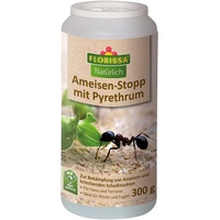 Florissa Ameisen-Stopp mit Pyrethrum, Ameisenmittel bekämpft Ameisen, Ameisennester und andere kriechende Ungeziefer, sehr effektiv, Pulver im und ums Haus anwendbar, 300g Streudose