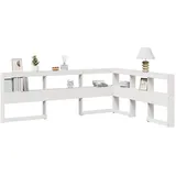 vidaXL Kopfteil mit Bücherregal L-Form Weiß 140 cm Massivholz Kiefer