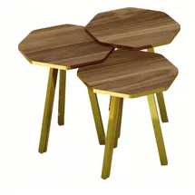 JV Möbel Elegantes Couchtisch-Set Braun Holz 38 x 50 cm