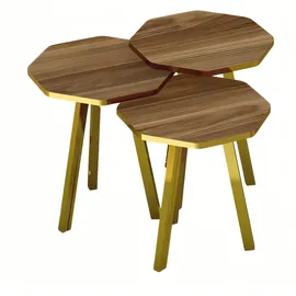 JV Möbel Elegantes Couchtisch-Set Braun Holz 38 x 50 cm