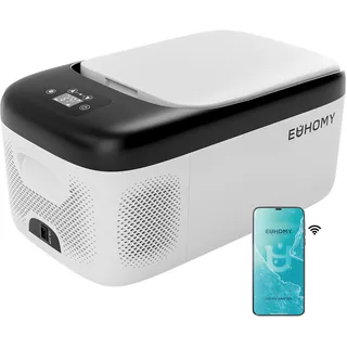EUHOMY 12 Volt Refrigerator, 17QT(16L) Car Refrigerator, Car Fridge 110-240V AC 12/24V DC, Portable Freezer -4°F~68°F, 12V Cooler For Van, Fishing, Camping, Travel, Home