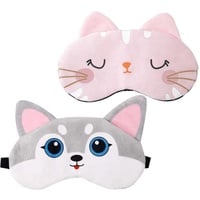 Augenmaske Für Schlafende 2pcs Niedliche Cartoon -katzen Seiden Augenmaske Augenbinde Verstellbarem Riemen Ultra Weiche Augenabdeckungen Für Frauen Kinder