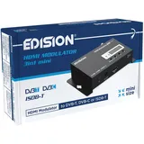 Edision HDMI Modulator 3in1 mini, HDMI Modulator auf Kabel DVB-C, Terrestrisch DVB-T oder ISDB-T, Full HD Verteilung über Koaxial, Mini-Größe, LED Display, Schnelle Konfiguration, Plug & Play