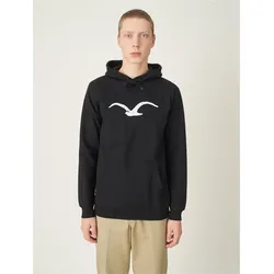 Kapuzensweatshirt CLEPTOMANICX "Mowe", Herren, Gr. S, schwarz, 100% Baumwolle, bedruckt, sportlich, normal, ohne Ausschnitt, Langarm, Sweatshirts, mit Logo-Druck