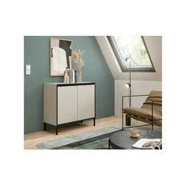 xonox Kommode Tron 92 x 83 x 38 cm Kaschmirgrau Nachbildung / Schwarz
