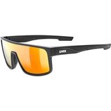Uvex LGL 51 - Sonnenbrille für Damen und Herren - verspiegelt - Filterkategorie 3 - black matt/red - one size