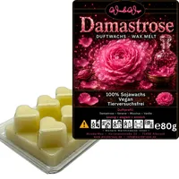 WonderWax Duftwachs Wax Melts für Duftlampe, 6 Herzen Duftmelt Wachsmelt Sojawachs Duftwachs Würfel für Raumdüfte, Wachs Duftöl Winter Indoor Schmelzen für Aromalampe Damastrose