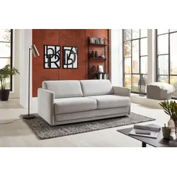 Schlafsofa PLACES OF STYLE "Limone", grau (hellgrau), B:178cm H:82cm T:93cm, Sofas, für Dauerschläfer geeignet inklusive hochwertige Matratze