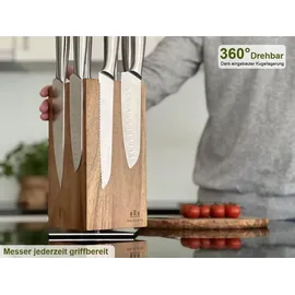 luxuskollektion Magnetischer Messerblock 360° drehbar unbestückt Braun