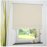 Liedeco Seitenzugrollo Kettenzugrollo Volantrollo Rollo Klassik Verdunklung 152 x 180 cm beige für Fenster