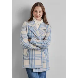Cabanjacke STREET ONE, Damen, Gr. 36, beige (rich sand), Stoff, 90% Polyester, 10% Viskose, unifarben, casual, normal hüftbedeckend, V-Ausschnitt, Langarm normaler Saum, Jacken, mit Reverskragen