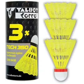 Talbot Torro Badminton-Federbälle Tech 350 3 Stück gelb