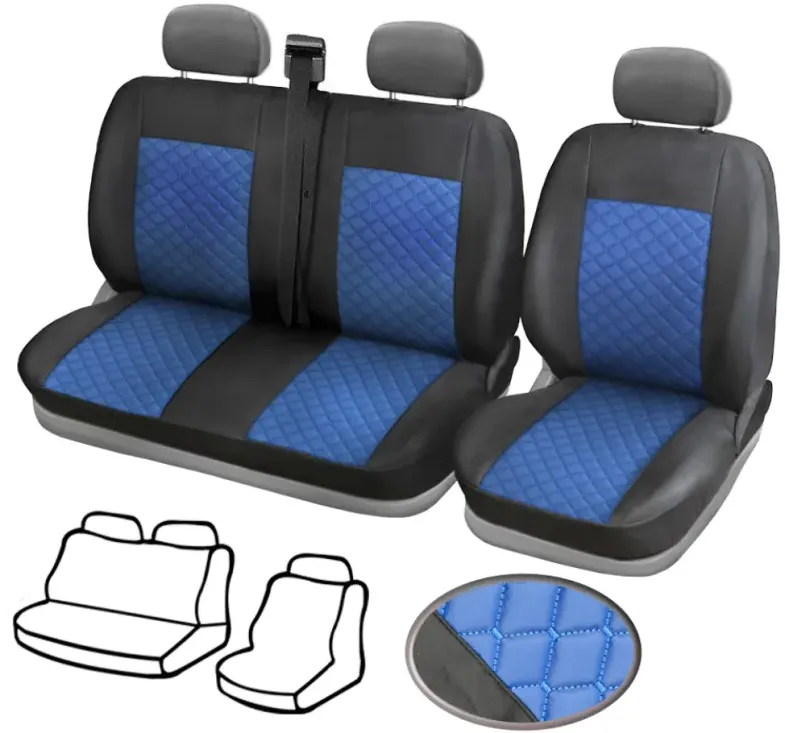 Polsterung für Transporter, schwarz mit blau, Premium SS 2+1