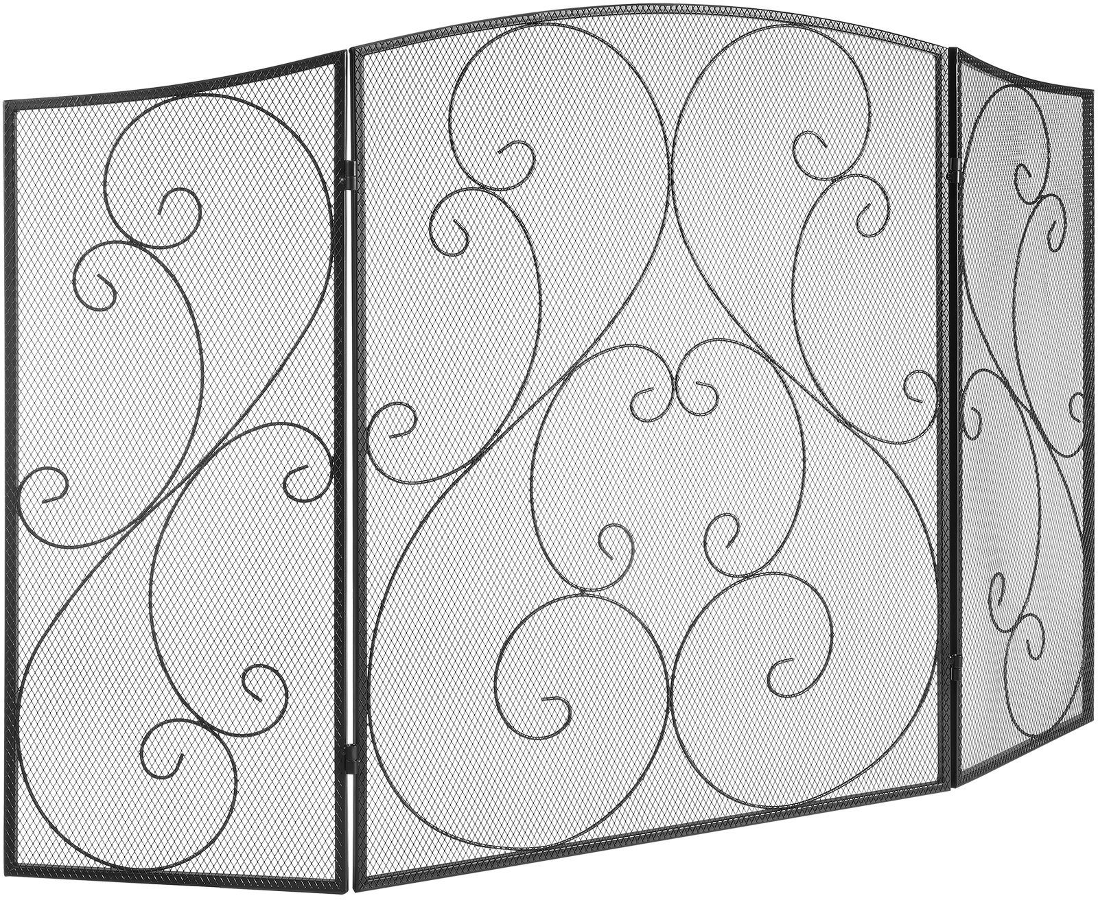 VEVOR Funkenschutzgitter Eisen Kaminschutz 121,92cm Kamingitter Ofengitter Vintage Ofenschutzgitter 0–40°C Kaminschutzgitter Kaminofen Schutzgitter Ofenschirm Gitter gegen Funkenflug 3-teilig