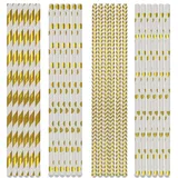 Strohhalm Papier,Bunte Papierstrohhalme,rinkhalme Papier Biologisch Abbaubare,für Partys, Anlässe und Hochzeiten, Party Strohhalme (Gold-200 Pack)