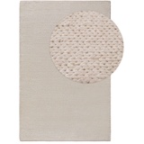 benuta NATURALS Wollteppich UNO Cream 80x150 cm - Naturfaserteppich aus Wolle,