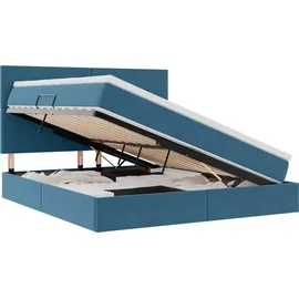 vidaXL Bett 160 x 200 cm Dunkelblau
