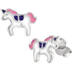 trendor 41649 Kinder-Ohrringe Silber 925 Einhorn Ohrstecker
