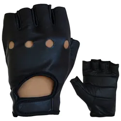 Motorradhandschuhe PROANTI Gr. XXL, schwarz, Handschuhe, XXL, Obermaterial: 100% Rindsleder. Innenfutter: 100% Polyester, fingerlose Chopper-Handschuhe aus Leder
