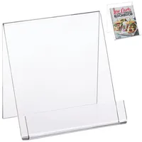 Relaxdays 4 x Buchaufsteller A5, Bücher, stabil, Prospekthalter HxBxT