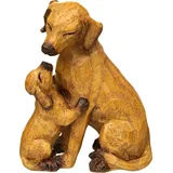 Ambiente Haus Hund mit Welpe", braun Metall, Dekofiguren, klein