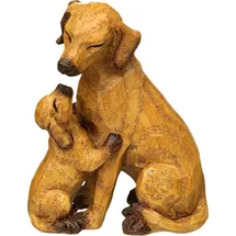 Ambiente Haus Hund mit Welpe", braun Metall, Dekofiguren, klein