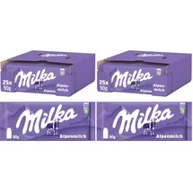 MILKA Alpenmilch Milchschokolade 25 Packungen 90 g
