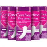 CAREFREE Slipeinlagen Plus Long Parfümiert (5 x 40 Stück), super saugstark, um Flüssigkeiten sofort einzuschließen, Größe Plus Long