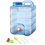 Starnearby 7.5~22L Wasserkanister mit Hahn,Tragbarer Trinkwasserbehälter mit Ausguss Stutzen Kanister BPA frei für Camping Autofahrten Bevorratung(20L)