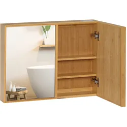 kleankin Spiegelschrank Bambus, Glas