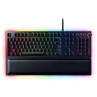 Razer Huntsman Elite (Purple Switch) - Gaming Tastatur mit opto-mechanischen Schaltern (Drehregler, beleuchteter Handballenablage, RGB Chroma) QWERTY US-Layout | Schwarz