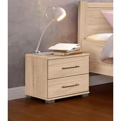 Nachtkonsole PRIESS "Husum Nachtkonsole in premium Qualität Schlafzimmer Schrank", beige (struktureichefarben hell), B:41cm H:37cm T:38cm, Holzwerkstoff, Sideboards, mit 2 Schubkästen Nachtschrank Beistellschrank Nachtschränkchen