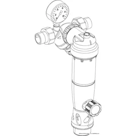 SYR Duo DFR Rückspülfilter mit Druckminderer und Manometer DN 25