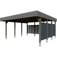 SKANHOLZ Friesland Hybrid Set 13 5,57 x 5,55 m schiefergrau inkl. Rück- und Seitenwände