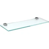 bijon Glasregal Glasablage Wandregal Glas Bad-Regal Glas Badezimmer Regal Badablage Ablageregal - 8mm Hartglas, 30 x 12 cm, Milchglas + Halterung H - Chrom Glanz Optik