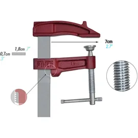 PIHER Schraubzwinge Metall 25 cm grau