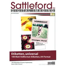 Sattleford Etiketten 100 A4 Weiß 210 x 297 mm 100 Blatt