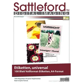 Sattleford Etiketten 100 A4 Weiß 210 x 297 mm 100 Blatt