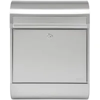 MEFA Briefkasten RUBY 864 Farbe Edelstahl, Postkasten mit Sicherheitsschloss